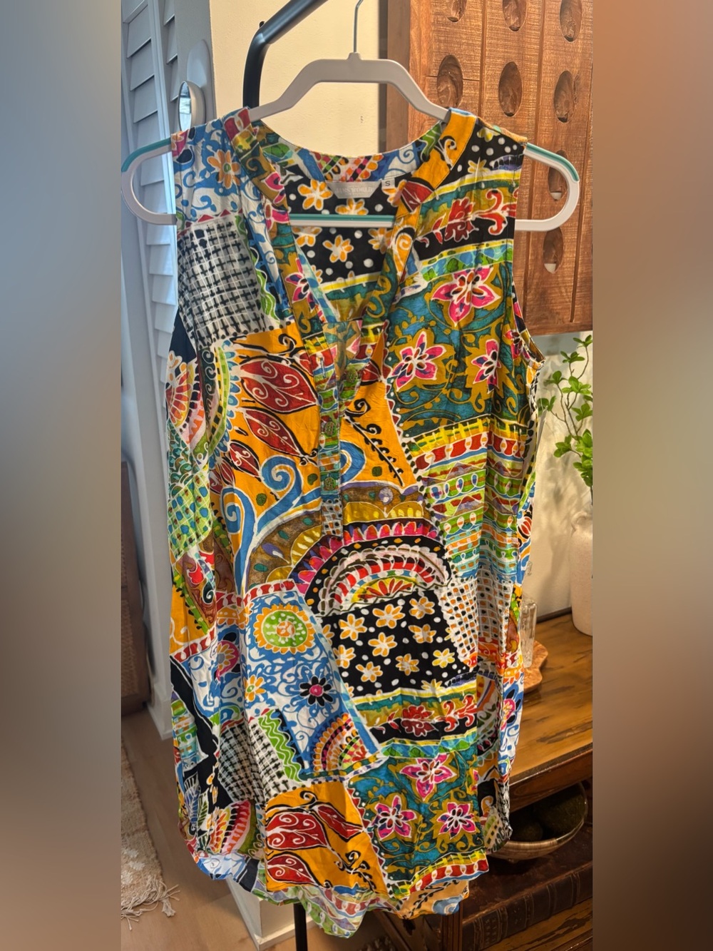 Jams World Boho Patch Sleeveless Tunic Top Size S NWT $120
